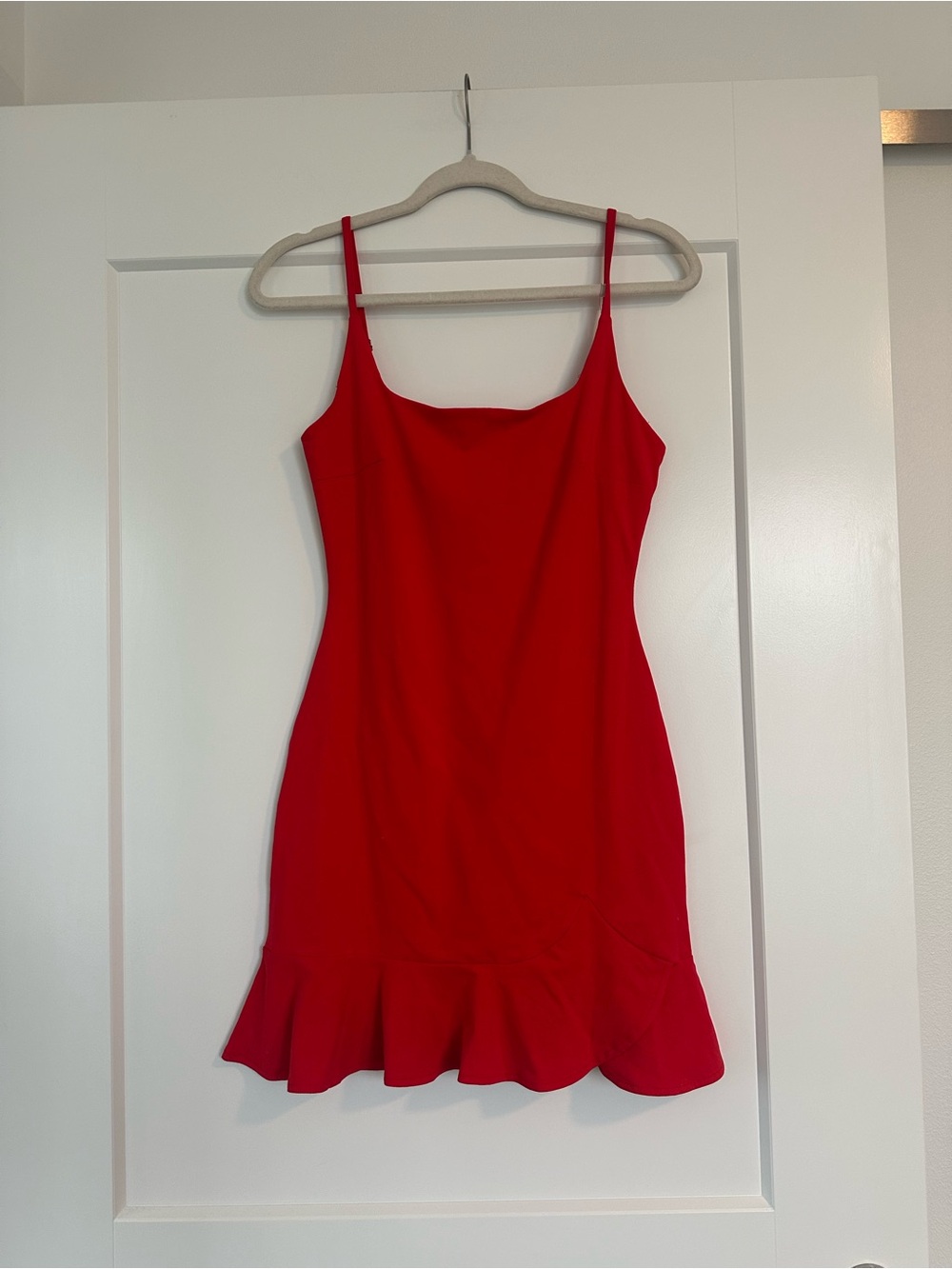 Princess Polly Red Mini Slip Dress with Flounce Hem